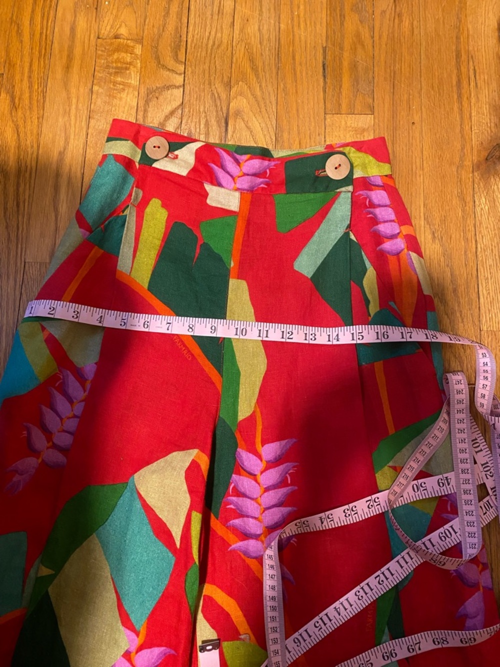 FARM Rio Heliconia Red Wide-Leg Tropical Print Pants - Picture 16 of 16